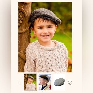 NWOT Green Tweed Wool Flat Cap Children’s Aran Sweater Market Ireland